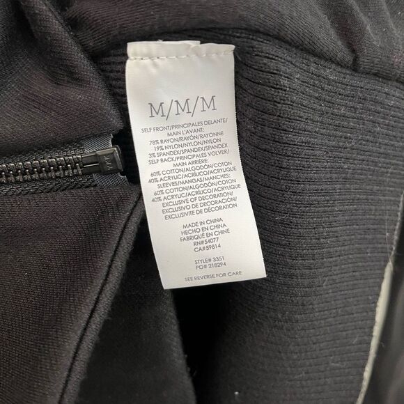 CAbi 3351 Black Tailor Ponte Knit Soft Shell Zipper Coat Jacket Size Medium - Picture 7 of 11